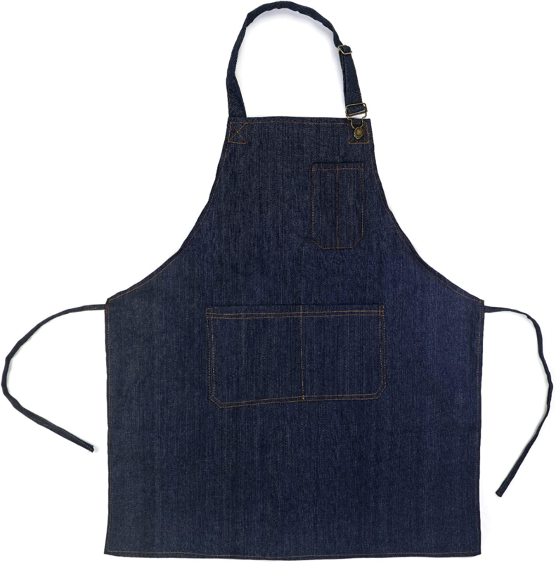 Work Apron Denim Heavy Duty Shop Working Cooking Aprons With Pockets For Men - Image 3