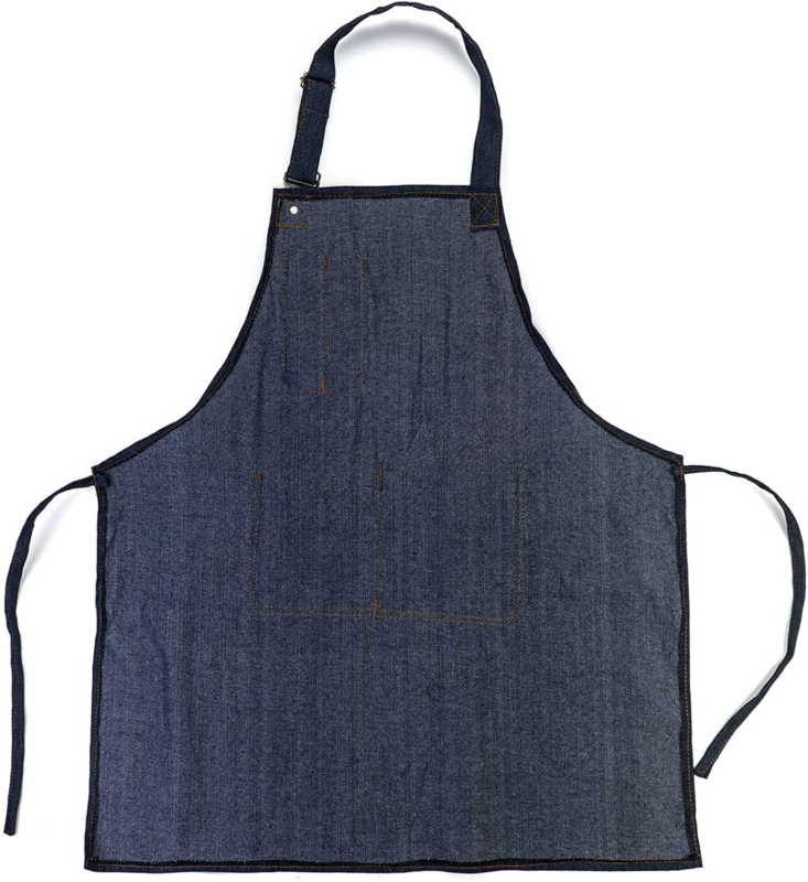 Work Apron Denim Heavy Duty Shop Working Cooking Aprons With Pockets For Men - Image 4