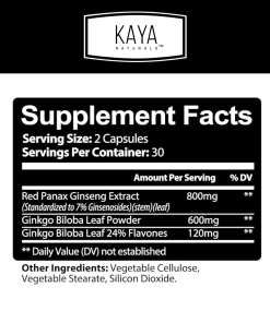 Alternative view of Ginkgo Biloba + Ginseng Extract Red Panax Focus Brain Memory Metabolism Booster