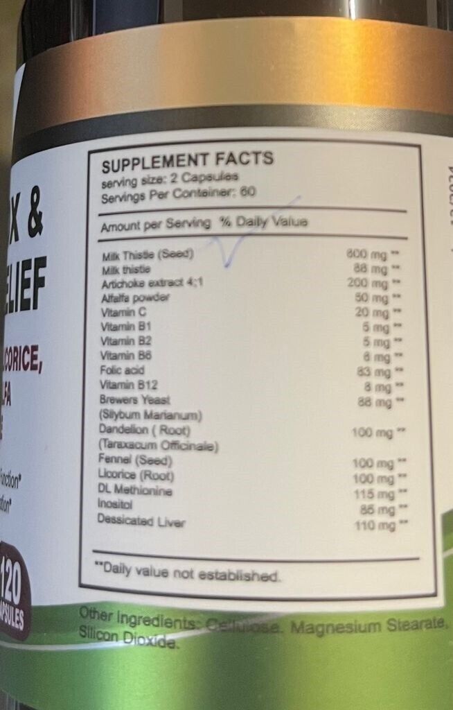 Liver Cleanse Detox Milk Thistle Extracts Silymarin, Artichoke, Dandelion, Vit B - Image 8