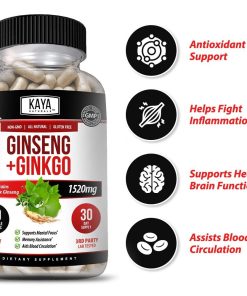 Ginkgo Biloba + Ginseng Extract Red Panax Focus Brain Memory Metabolism Booster